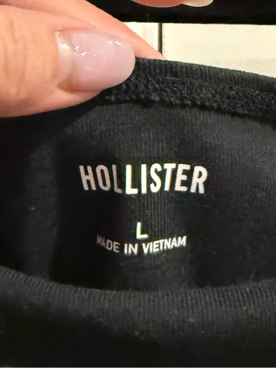 Hollister Black Tie-Shoulder Women's Top sz L - Picture 2 of 4